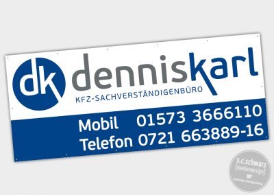 PVC-Banner für das Kfz-Sachverständigenbüro Dennis Karl | Druckvorlage