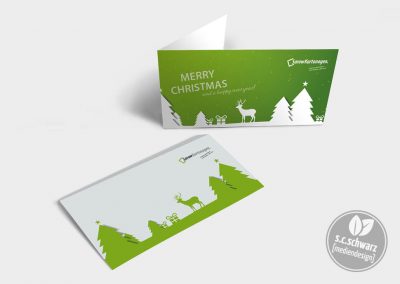 Weihnachtskarte mit Briefumschlag für Sarow Kartonagen